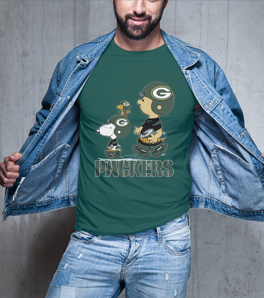 Snpfootball Green Bay Packers Peanuts Characters T-Shirt