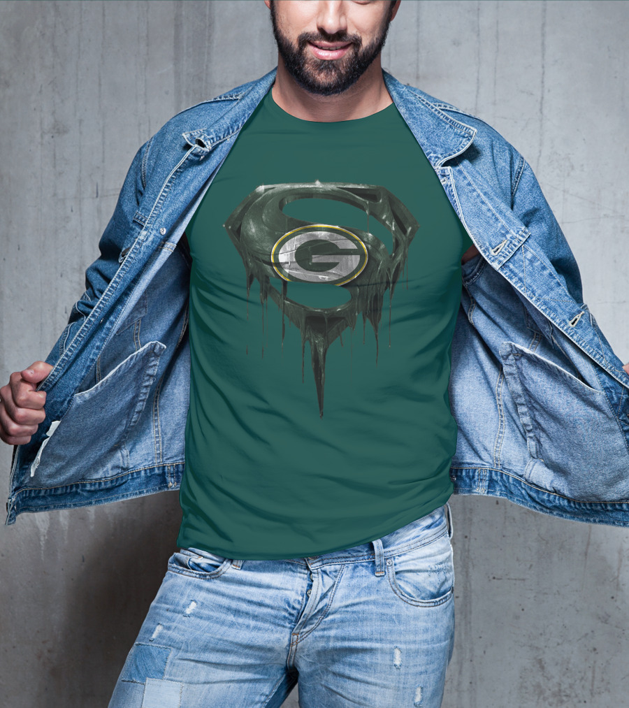 Spm Superman Green Bay Packers Logo Fusion T-Shirt