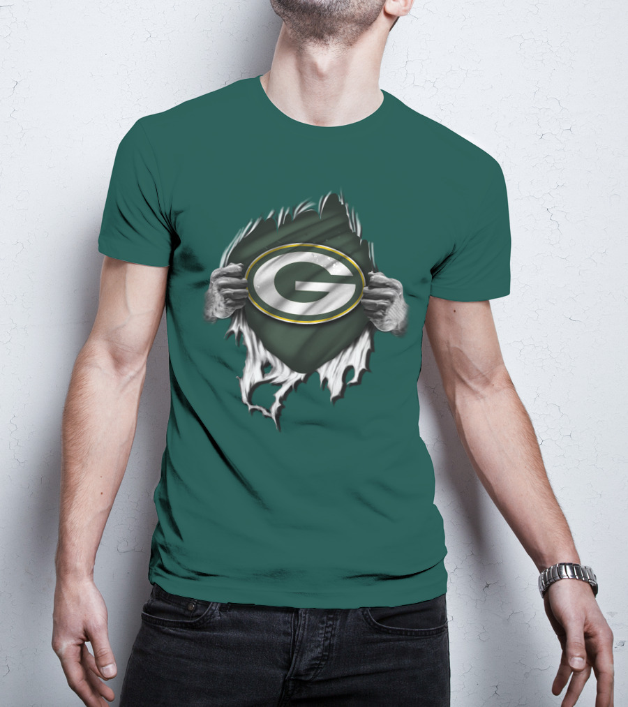 Green Bay Packers Torn Logo Superfan T-Shirt