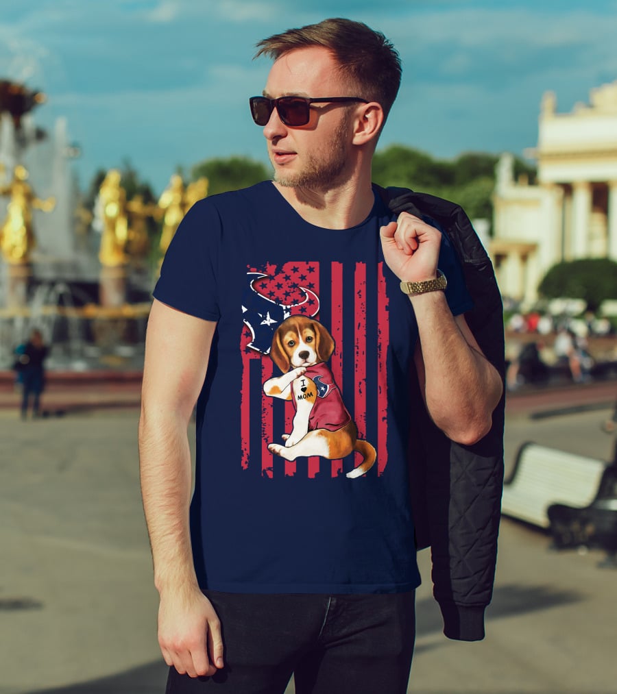 Houston Texans Beagle I Love Mom T-Shirt