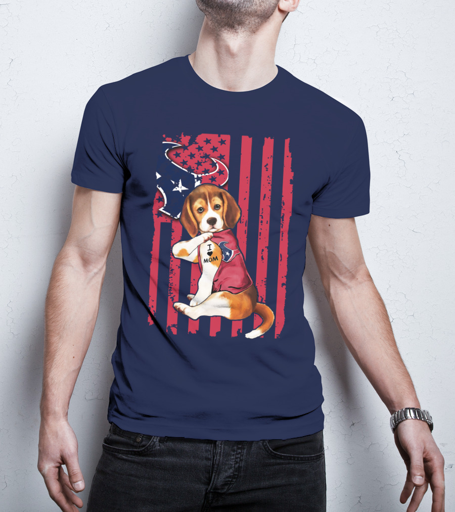 Houston Texans Beagle I Love Mom T-Shirt