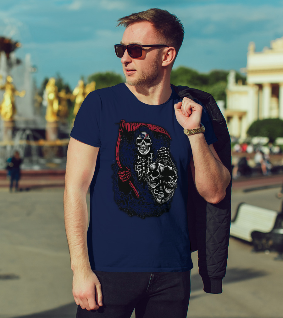 Houston Texans 07 Grim Reaper Skull Artwork T-Shirt