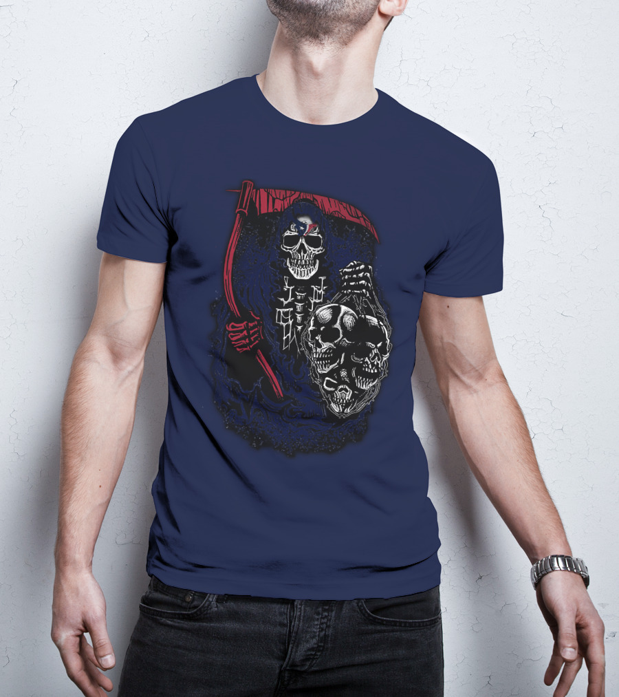 Houston Texans 07 Grim Reaper Skull Artwork T-Shirt