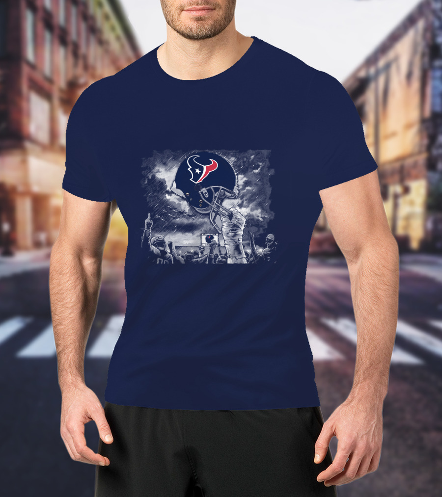 Houston Texans Helmet Victory Celebration Scene T-Shirt