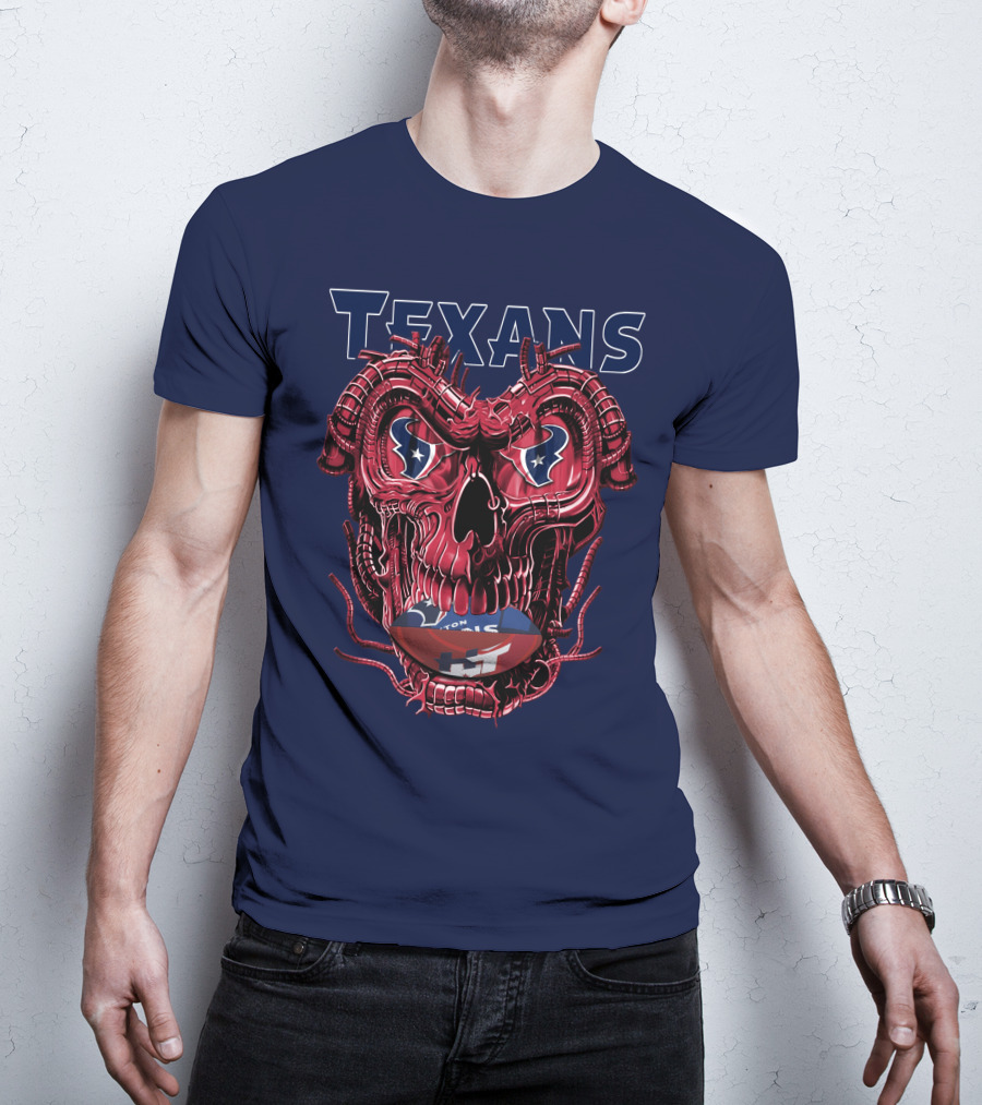 Texans Dragonskull Football Face T-Shirt