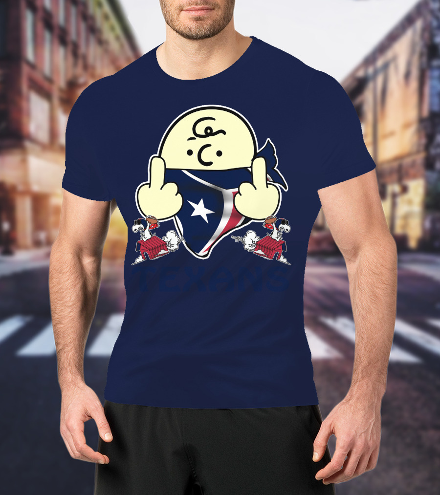 Houston Texans Snoopy Middle Finger T-Shirt