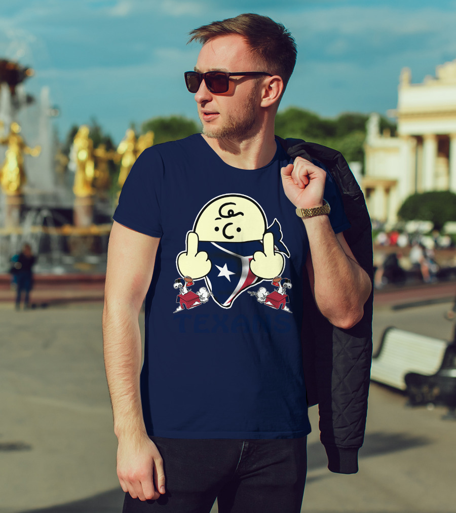 Houston Texans Snoopy Middle Finger T-Shirt