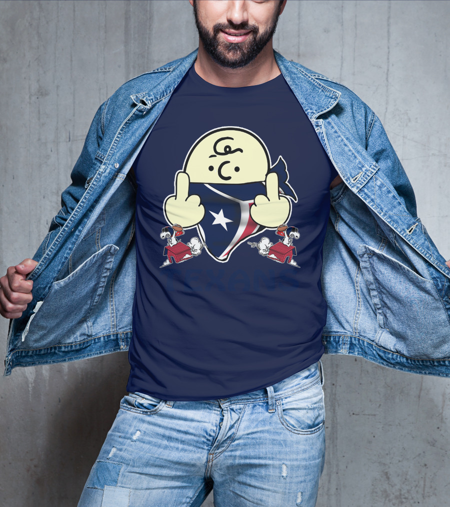 Houston Texans Snoopy Middle Finger T-Shirt