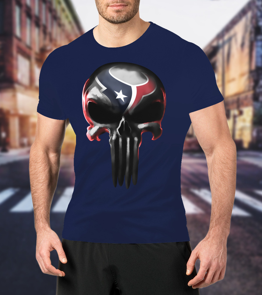 Houston Texans Punisher Skull T-Shirt