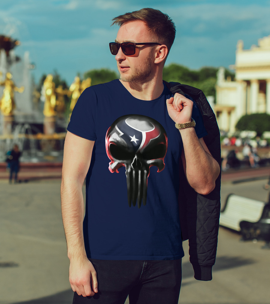 Houston Texans Punisher Skull T-Shirt