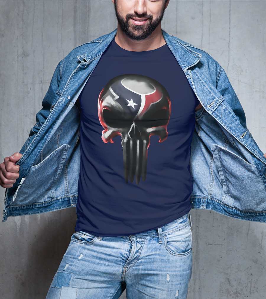 Houston Texans Punisher Skull T-Shirt