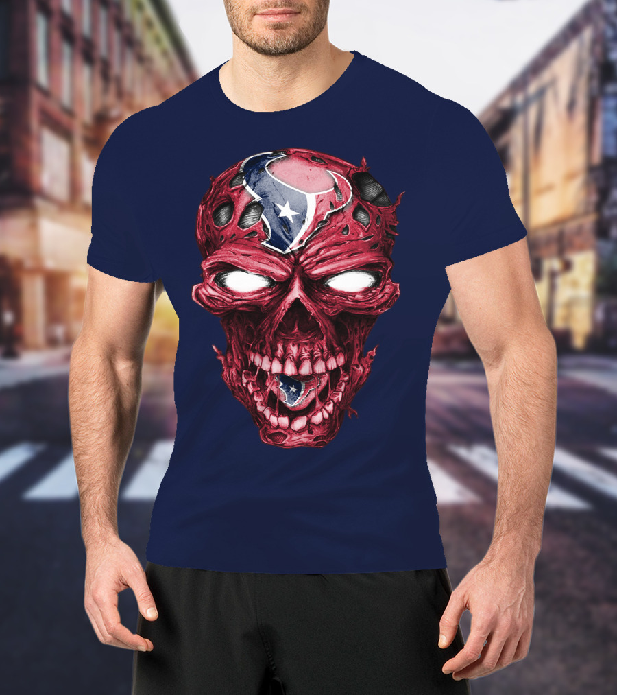 Skull Houston Texans Logo Horror T-Shirt
