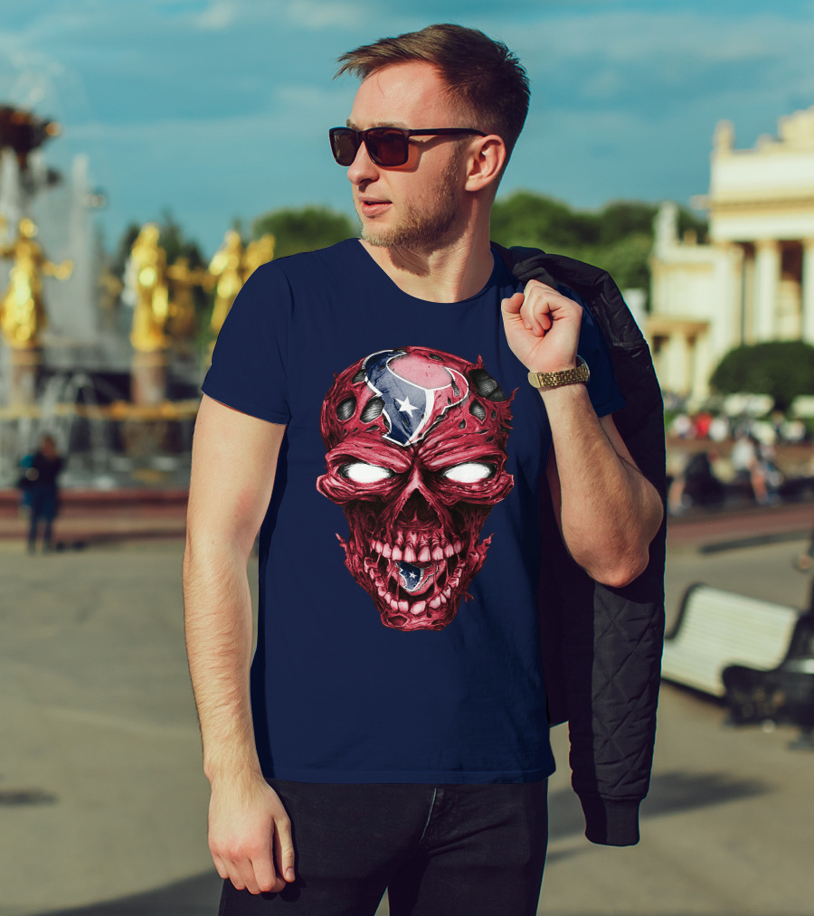 Skull Houston Texans Logo Horror T-Shirt