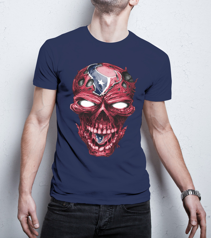 Skull Houston Texans Logo Horror T-Shirt