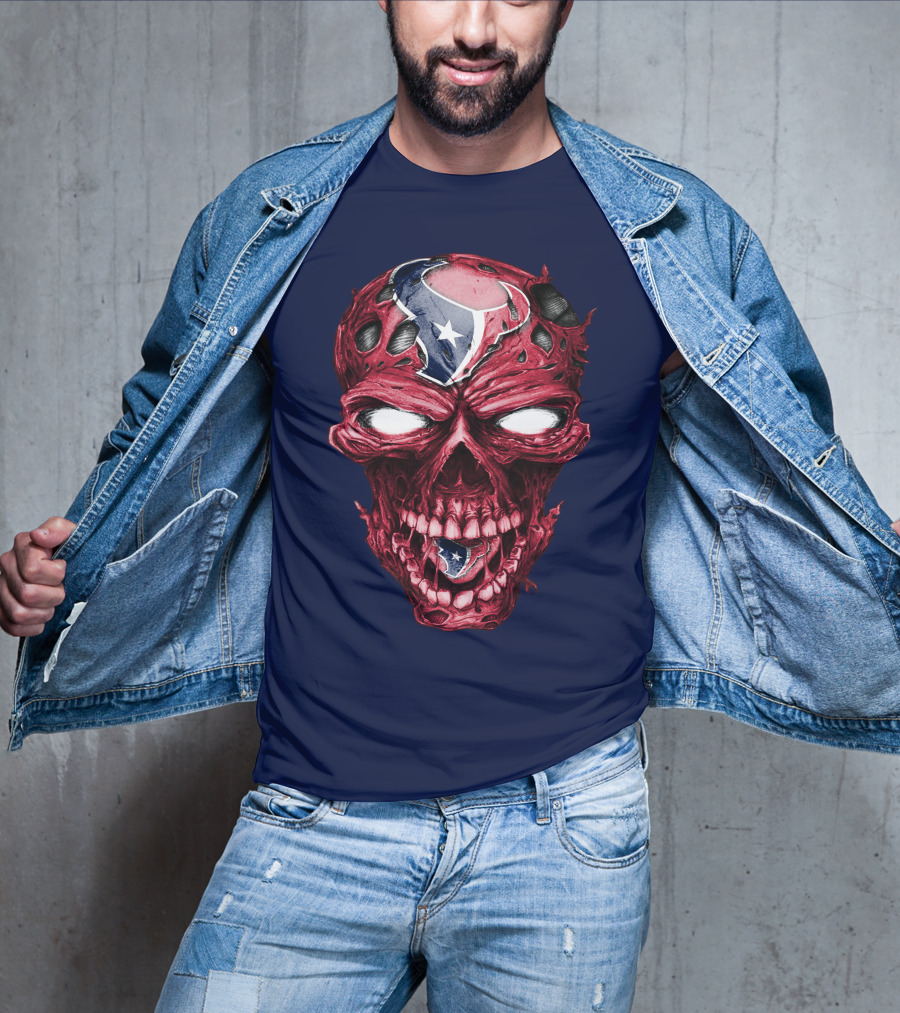 Skull Houston Texans Logo Horror T-Shirt
