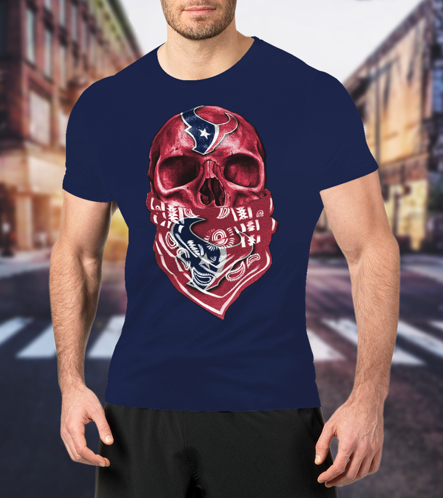 Houston Texans Skull Bandana T-Shirt