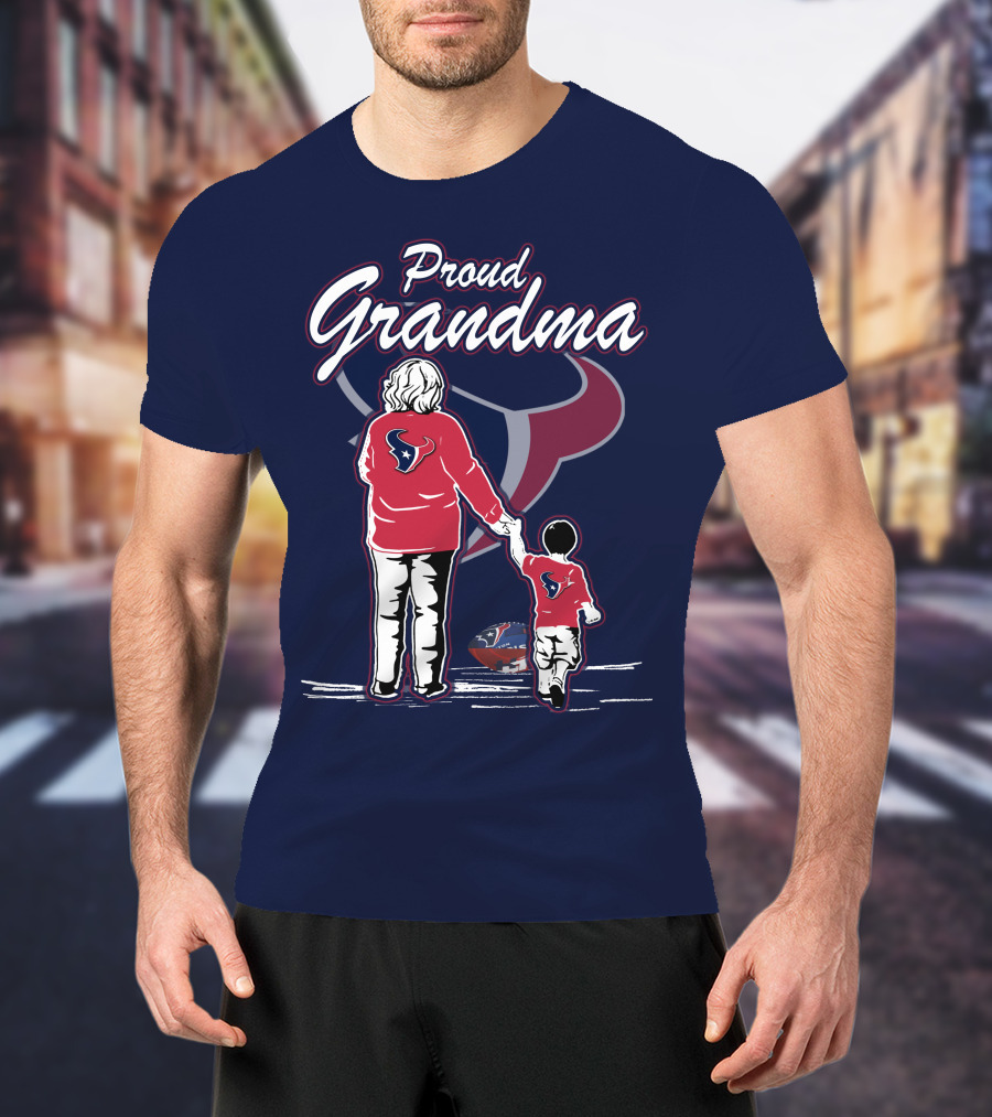 Proud Grandma Houston Texans Fan Family Football T-Shirt