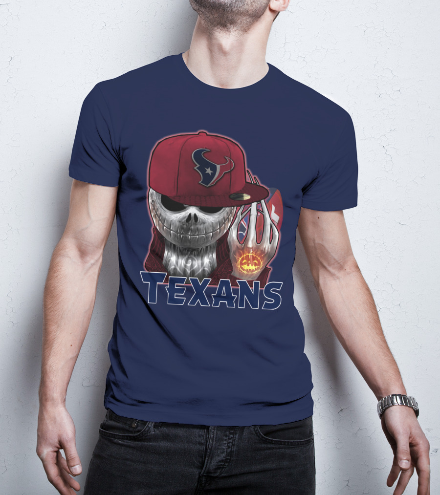 Jackskull Texans Football Halloween Pumpkin T-Shirt