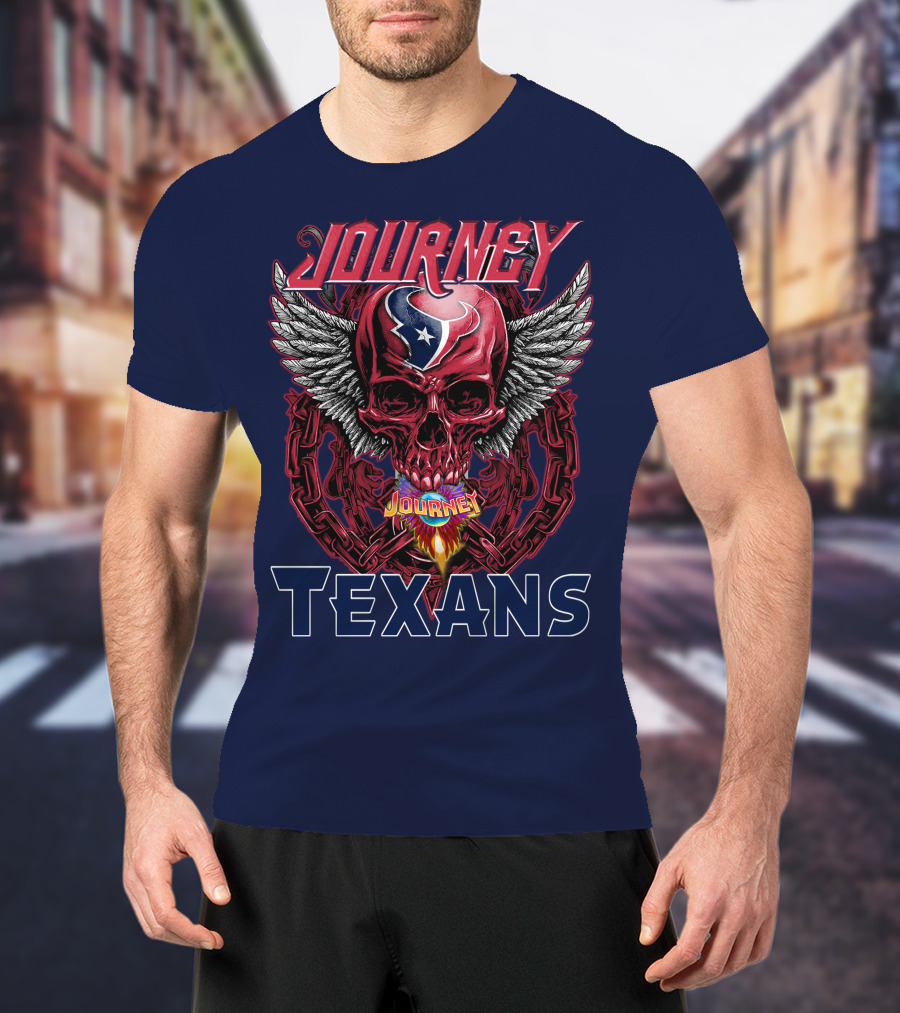 Journey Texans Skull Wings Nfl Fusion T-Shirt