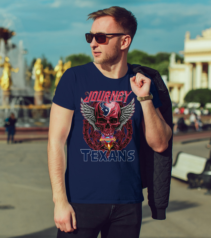 Journey Texans Skull Wings Nfl Fusion T-Shirt