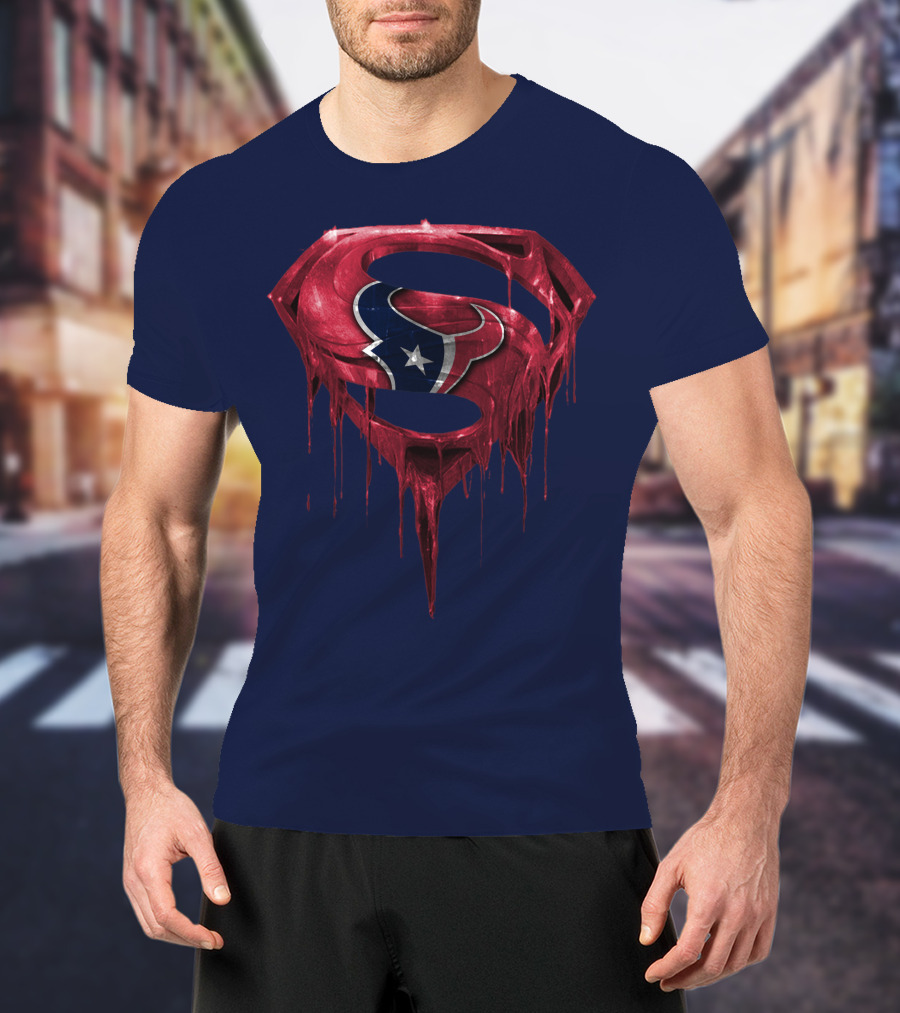Superman Houston Texans Logo Fusion T-Shirt