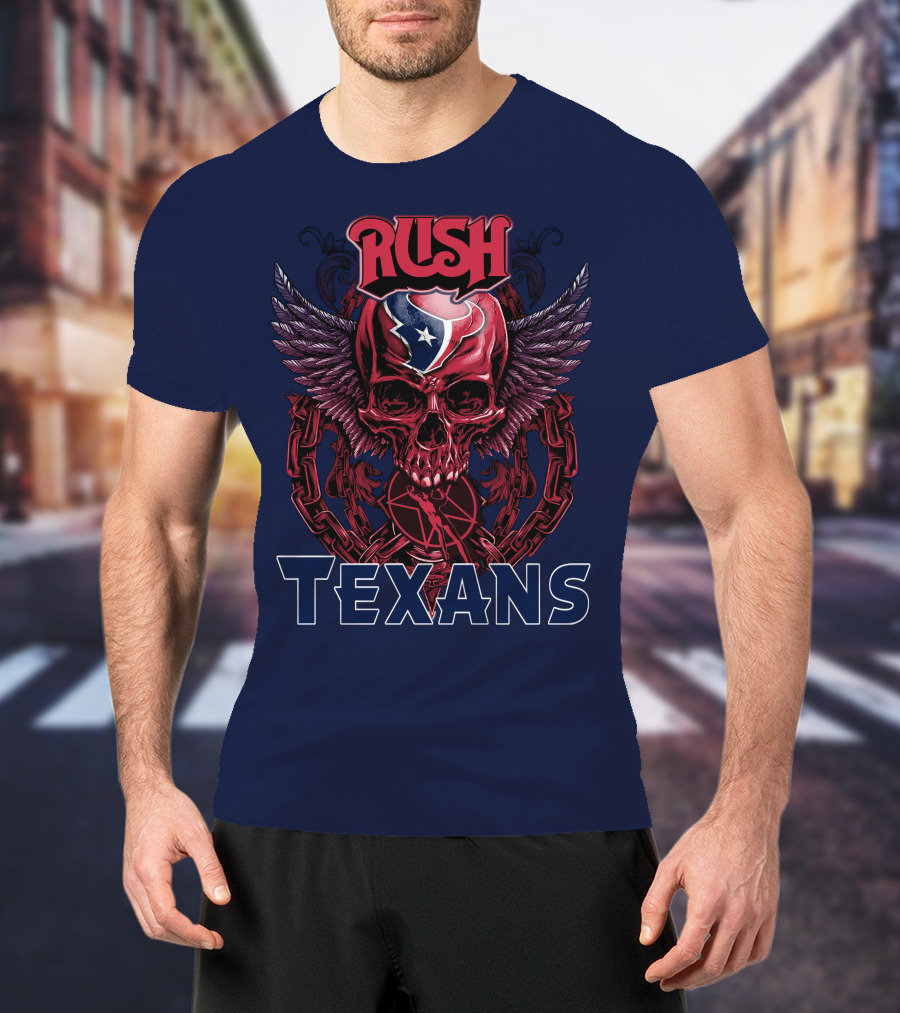 Rush Texans Skull Wings Iconic T-Shirt