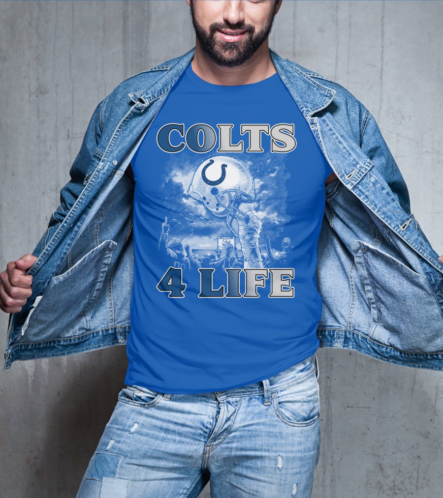 Colts 4 Life Indianapolis Colts Helmet And Fans Celebration T-Shirt