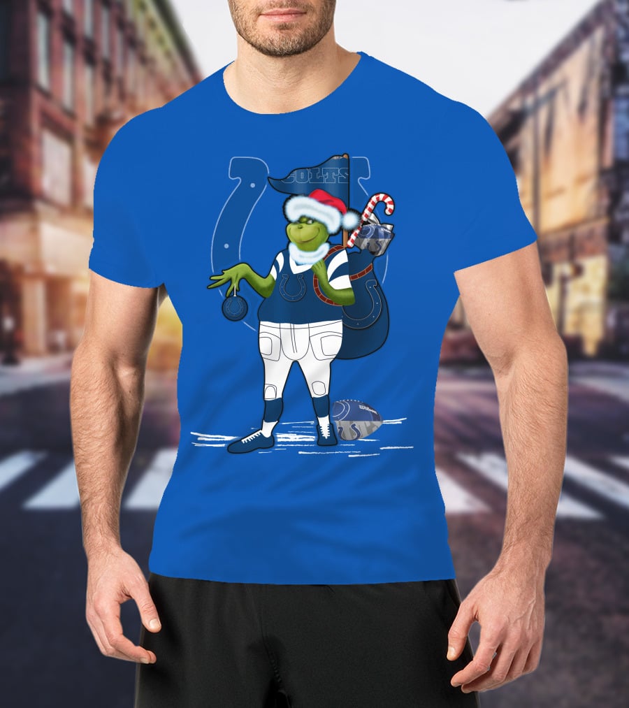 Grinchxmas Indianapolis Colts Holiday Football Cheer T-Shirt