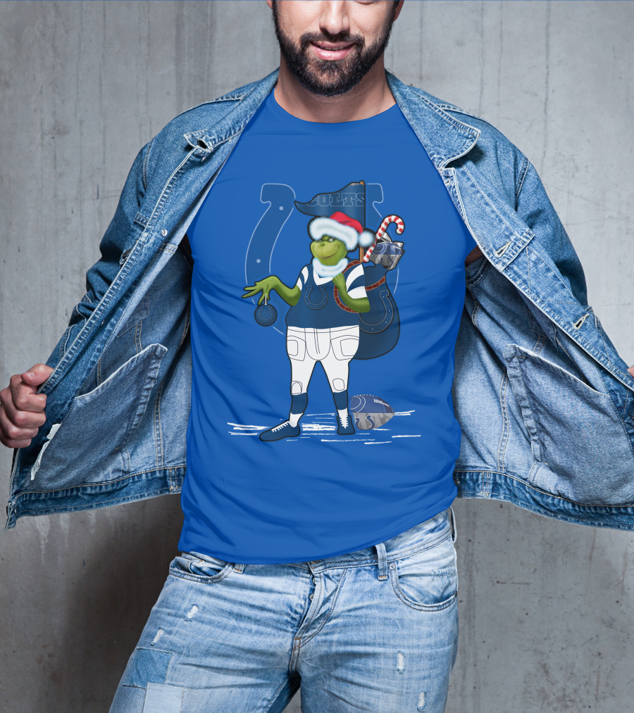 Grinchxmas Indianapolis Colts Holiday Football Cheer T-Shirt