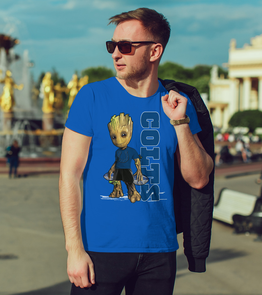 Groot Wearing Indianapolis Colts Shirt T-Shirt