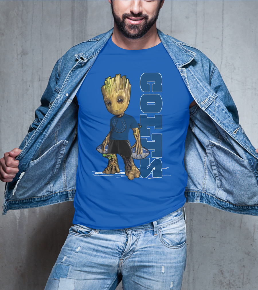 Groot Wearing Indianapolis Colts Shirt T-Shirt
