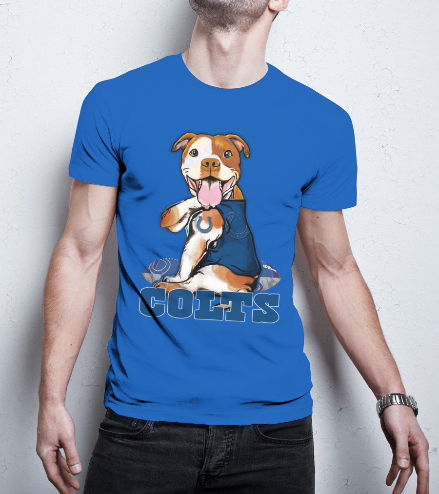 Colts Pittbull Indianapolis Colts Football Fan Dog T-Shirt