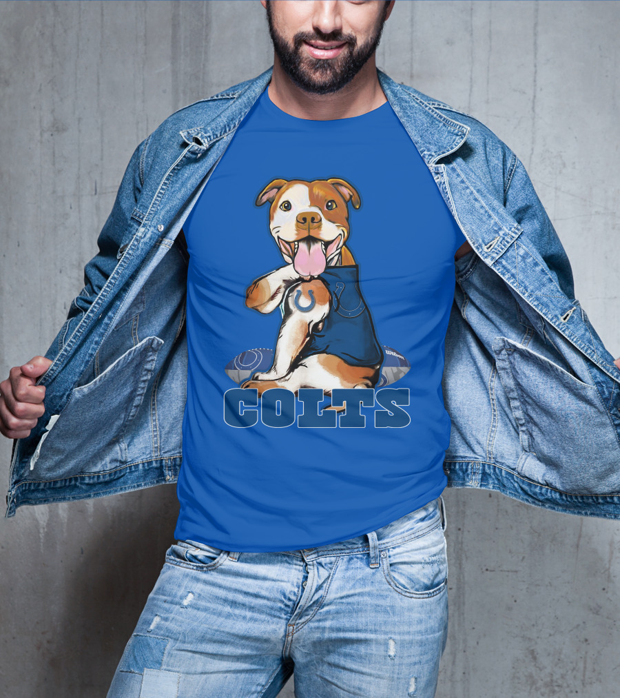 Colts Pittbull Indianapolis Colts Football Fan Dog T-Shirt