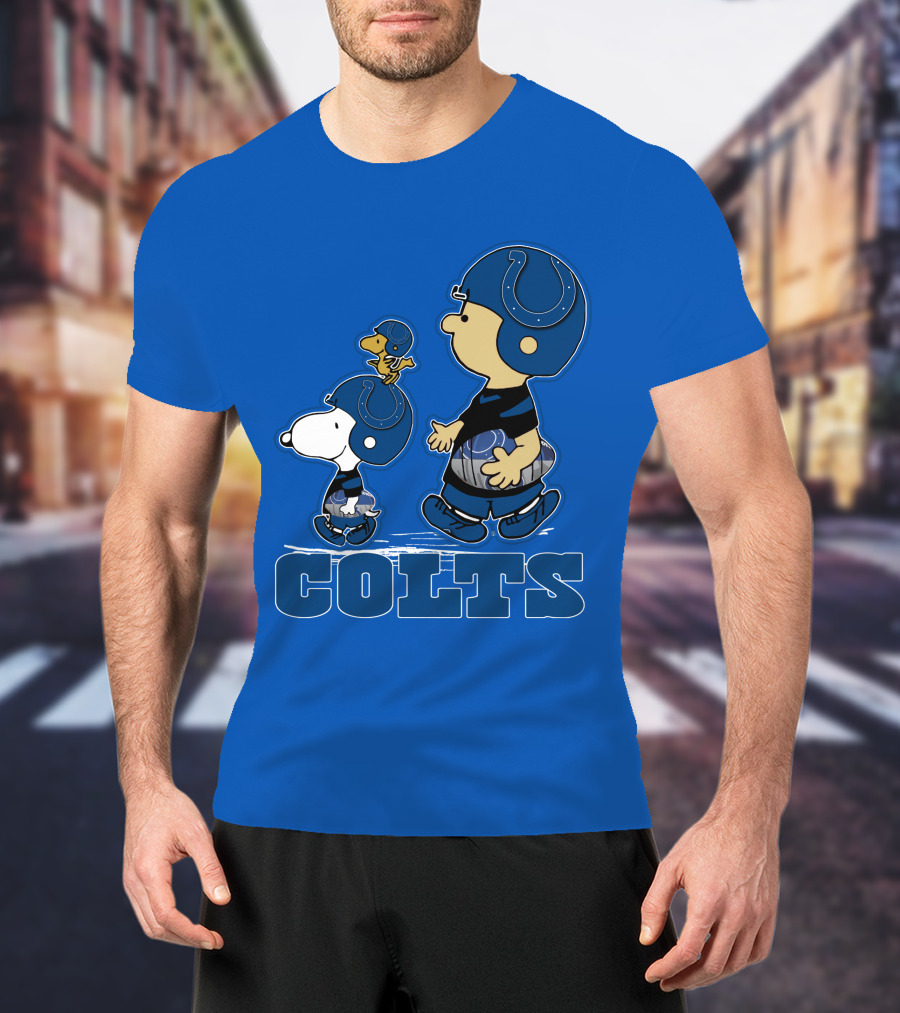 Snpfootball Indianapolis Colts Characters Blue Helmets T-Shirt