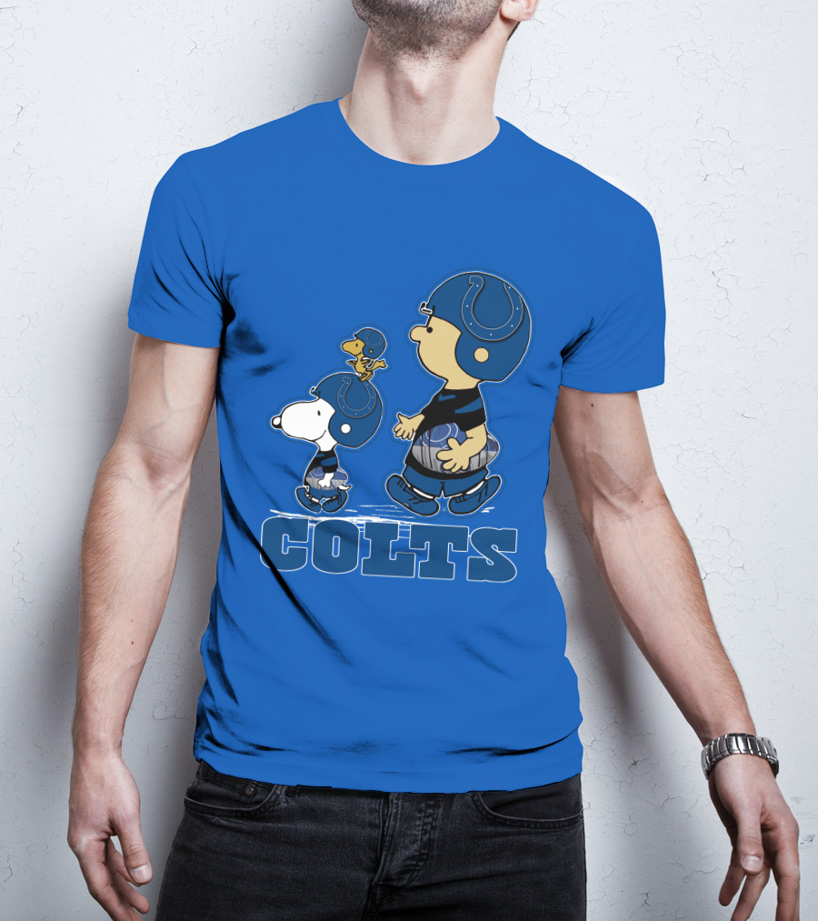 Snpfootball Indianapolis Colts Characters Blue Helmets T-Shirt