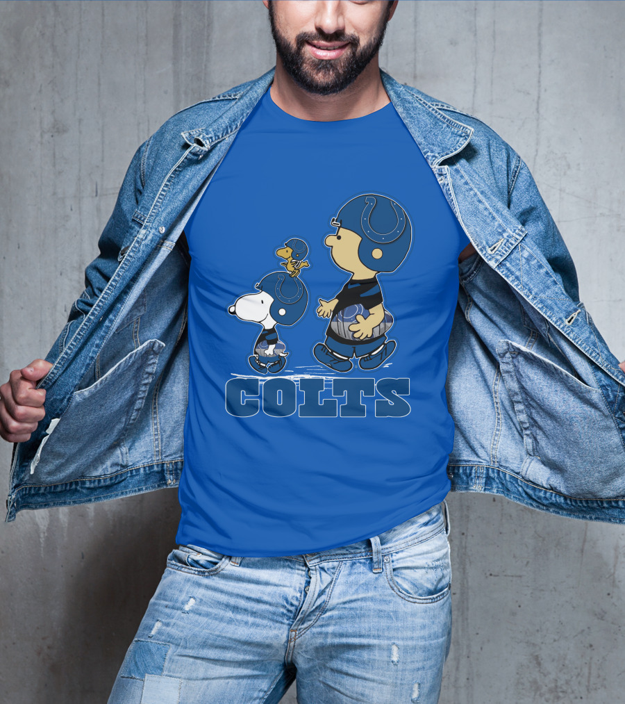 Snpfootball Indianapolis Colts Characters Blue Helmets T-Shirt