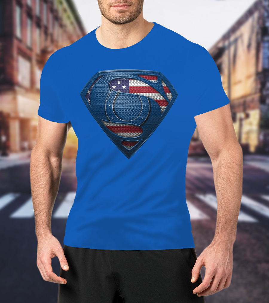 Spm Indianapolis Colts American Flag Superman T-Shirt