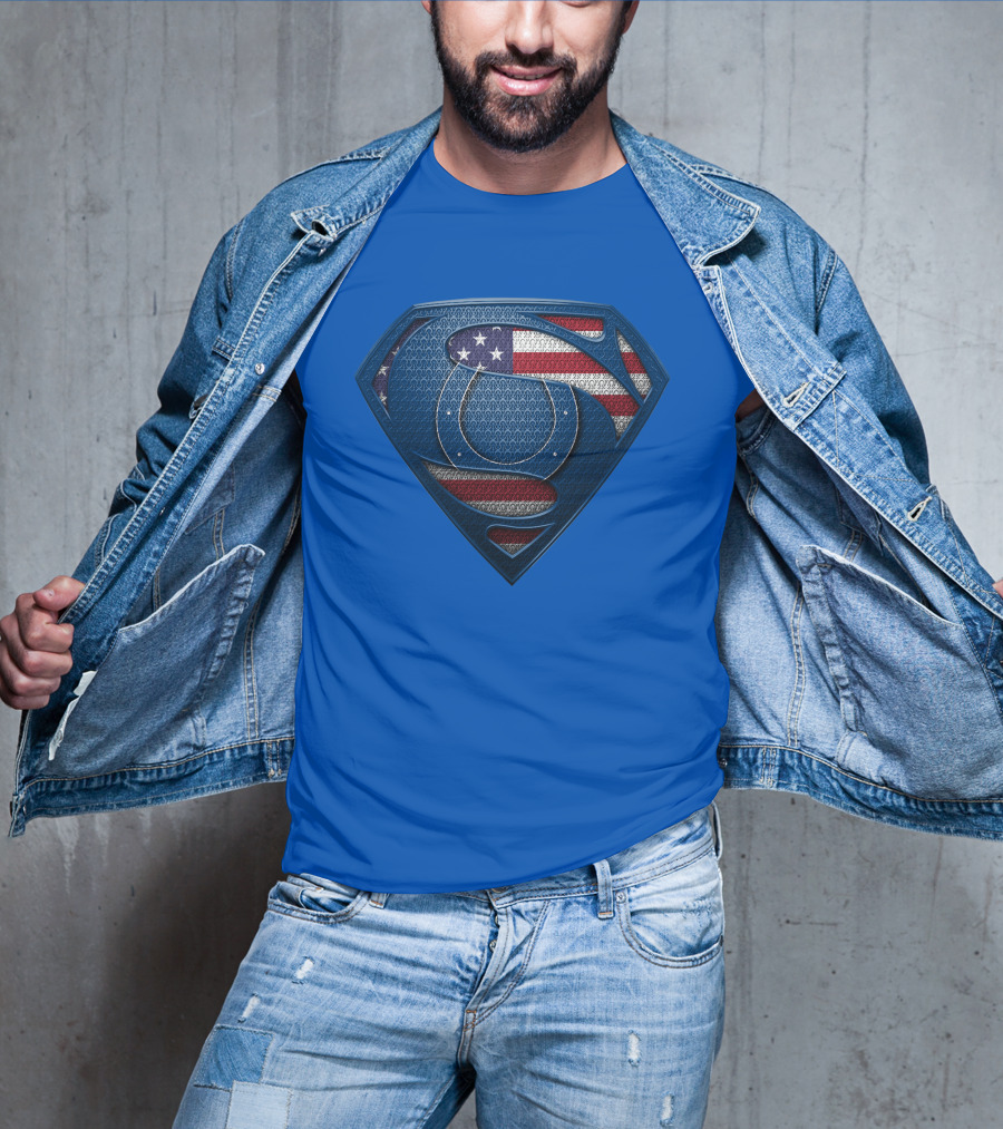 Spm Indianapolis Colts American Flag Superman T-Shirt