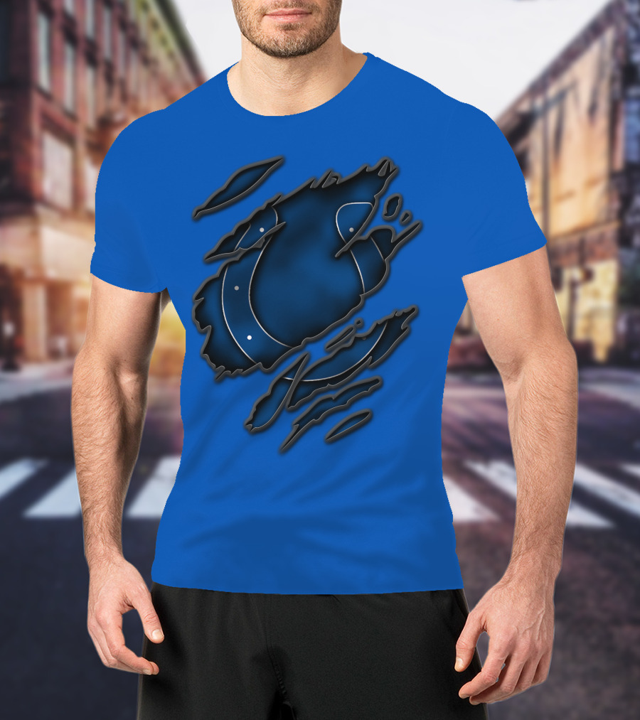 Torn Indianapolis Colts Ripped Football Team T-Shirt