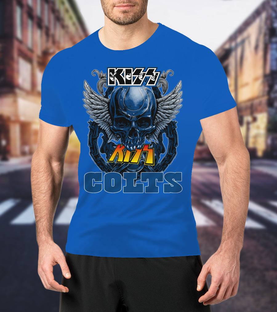 Kiss Colts Skull Wings Indianapolis Colts T-Shirt