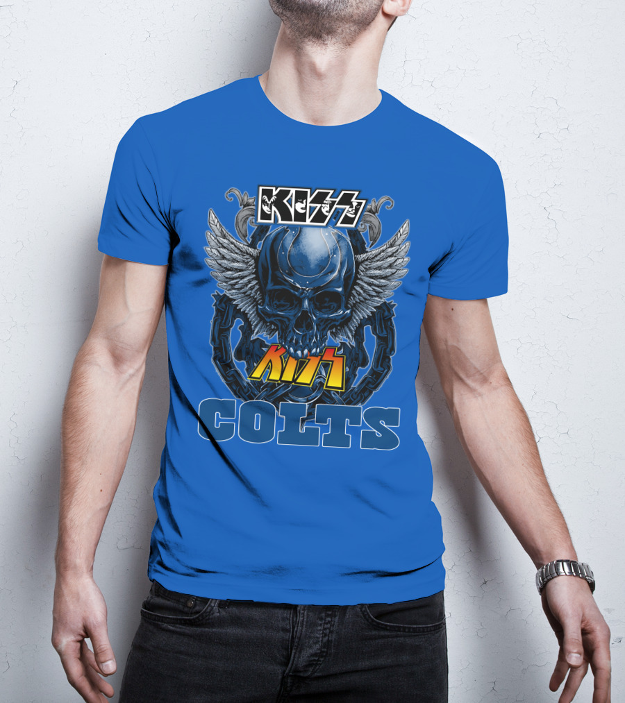 Kiss Colts Skull Wings Indianapolis Colts T-Shirt