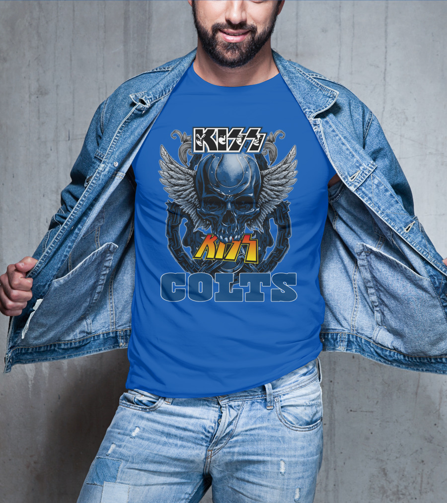 Kiss Colts Skull Wings Indianapolis Colts T-Shirt