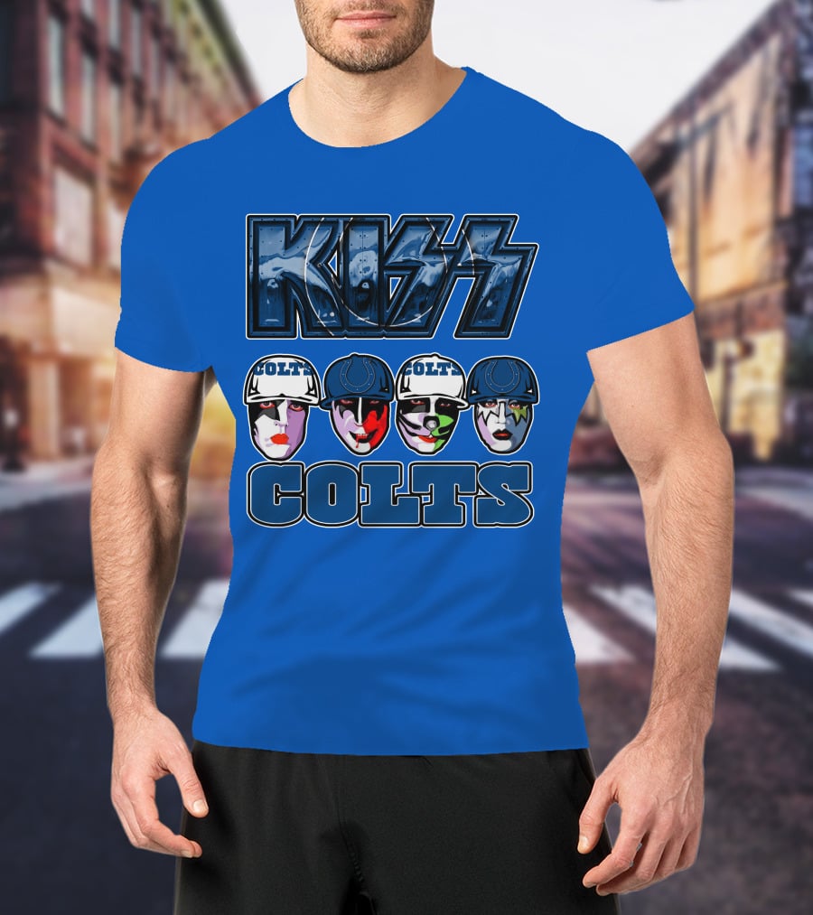 Kiss Colts Indianapolis Football Fan Facepaint Fusion T-Shirt