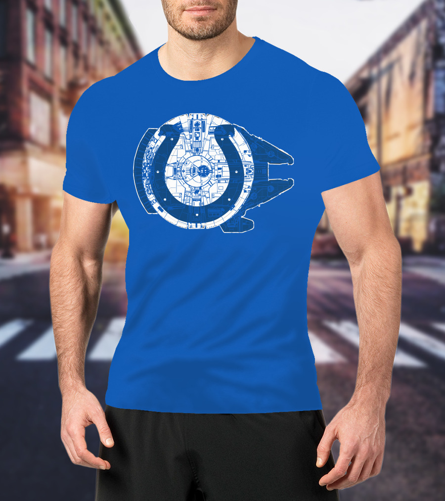 Indianapolis Colts 55 Millennium Falcon Blueprint T-Shirt