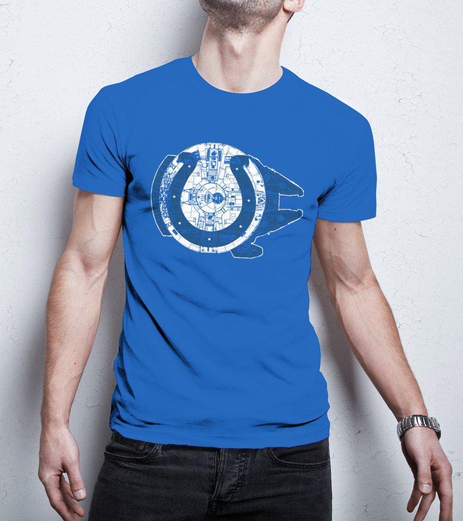 Indianapolis Colts 55 Millennium Falcon Blueprint T-Shirt