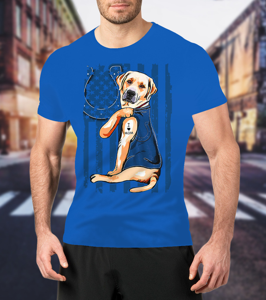 Labrador Retriever I Love Mom Indianapolis Colts T-Shirt