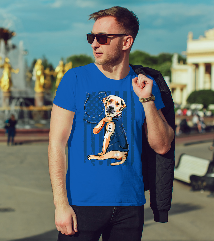 Labrador Retriever I Love Mom Indianapolis Colts T-Shirt