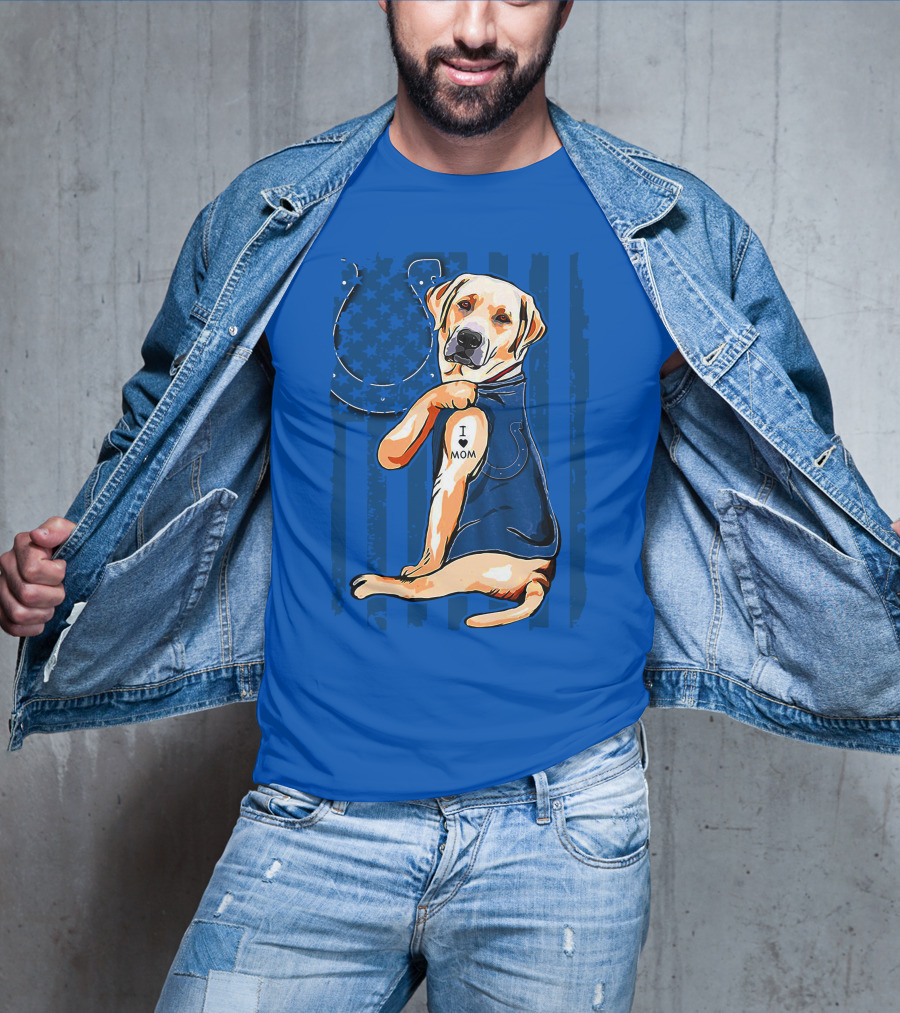 Labrador Retriever I Love Mom Indianapolis Colts T-Shirt