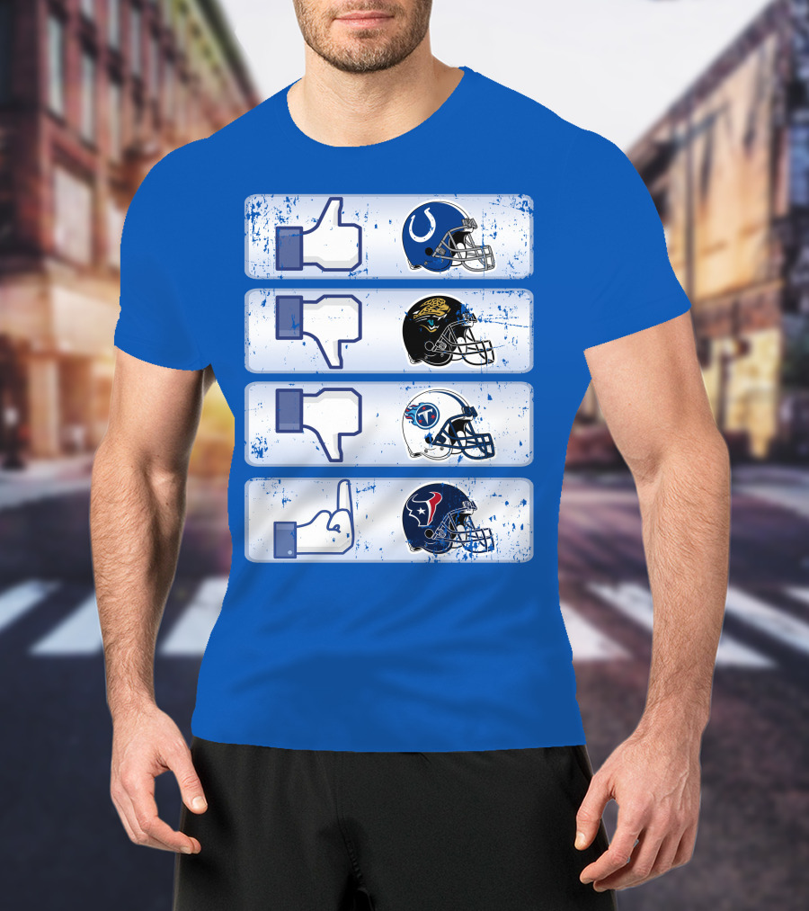 Indianapolis Colts Helmet Thumbs Up Rival Nfl Teams Jaguars Titans Texans T-Shirt