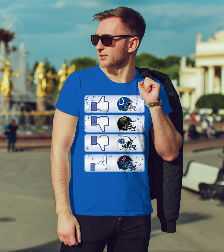 Indianapolis Colts Helmet Thumbs Up Rival Nfl Teams Jaguars Titans Texans T-Shirt